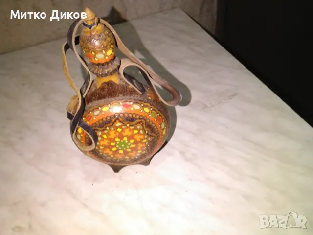 Бъклица от соца нова с каишка естествена кожа 250млл  Н-190мм и 110х57мм, снимка 2 - Колекции - 49589383