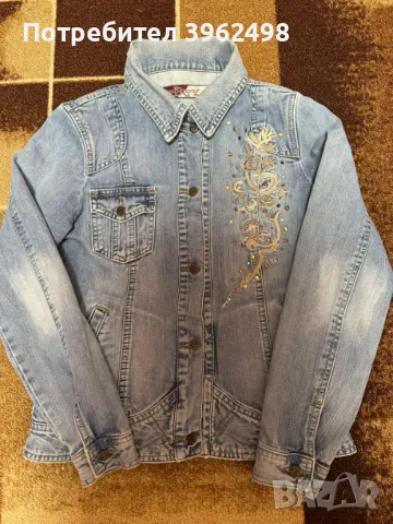 Дамско дънково яке с подарък, снимка 1