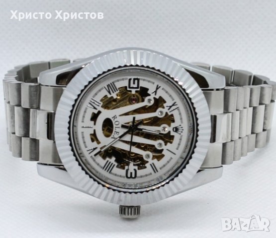 Мъжки луксозен часовник Rolex Crown 👑 Skeleton, снимка 7 - Мъжки - 41554683
