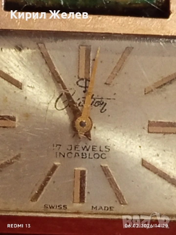 Дамски механичен часовник Creation 17 jewels Incabloc Swiss made позлатен за КОЛЕКЦИЯ 53630, снимка 3 - Антикварни и старинни предмети - 53381781