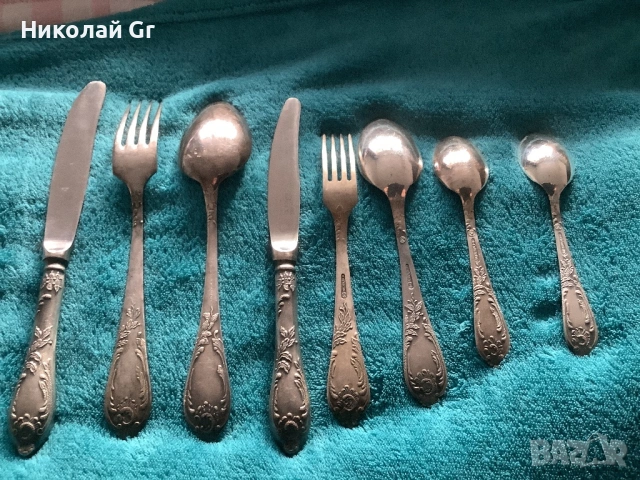 Сервиз за маса посребрен не. Се използва отличен състояние цена за всичко, снимка 2 - Сервизи - 53015876