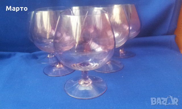 Рзкошни чаши за вино, комплект 6 бр, бледо розово-лила