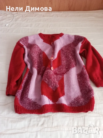 Дамска вълнена блуза. Ръчно плетена., снимка 2 - Блузи с дълъг ръкав и пуловери - 53578978