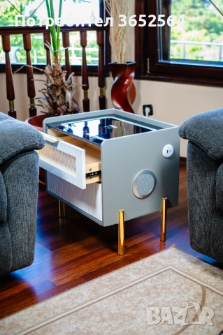 Смарт Шкаф: Модел VISION - безжично зареждане, Bluetooth стерео тонколона 20W, USB-A & USB-C, LED , снимка 2 - Шкафове - 52482490