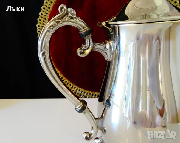 Посребрена бронзова кана,позлата от вътре,барок. , снимка 6 - Антикварни и старинни предмети - 47746912