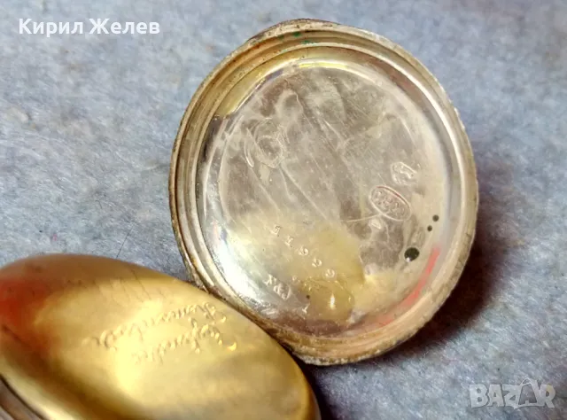 Стар ШВЕЙЦАРСКИ СРЕБЪРЕН ДЖОБЕН ЧАСОВНИК СРЕБРО 800 с ПОЗЛАТЕНА РЕТРО ОРНАМЕНТИКА 48847, снимка 13 - Джобни - 48035285