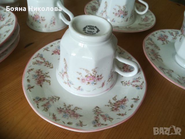 Порцеланов комплект чаши с чинийки за чай/кафе, снимка 7 - Сервизи - 41731226