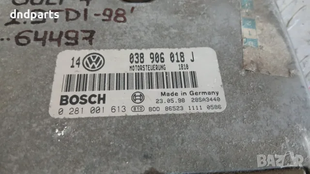 Компютър VW Golf 4 1.9 TDI 1998 038906018J 0281001613 Volkswagen Golf IV (1998-2004), снимка 2 - Части - 56170211