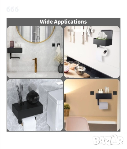 Метален държач за тоалетна хартия с място за съхранение на мокри кърпички и държач за телефон., снимка 4 - Други стоки за дома - 53287977