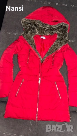 Прекрасно яке на Motivi с топла подвижна качулка в красив червен цвят, снимка 15 - Якета - 53224066