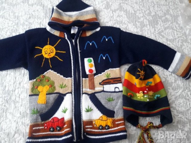 Детска жилетка с качулка + шапка , снимка 1