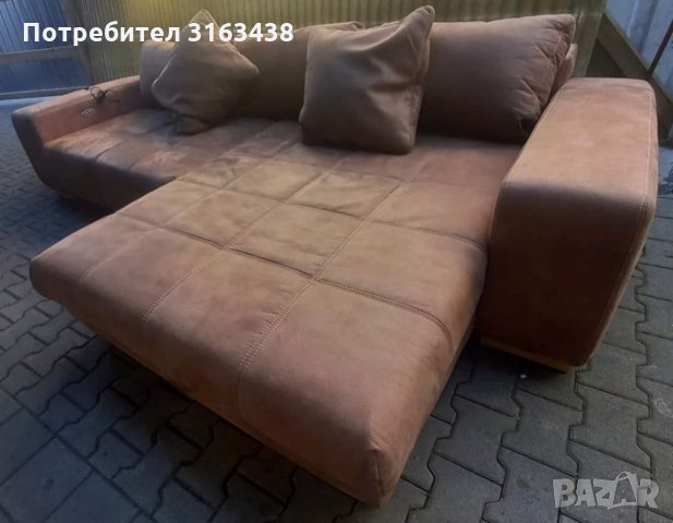 Кафяв ъглов диван с електрически функции, снимка 8 - Дивани и мека мебел - 36002991