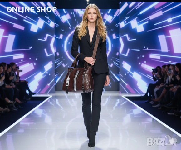 Дамска чанта Berlina от екологична кожа във кафяв цвят НОВА, снимка 4 - Чанти - 53587461