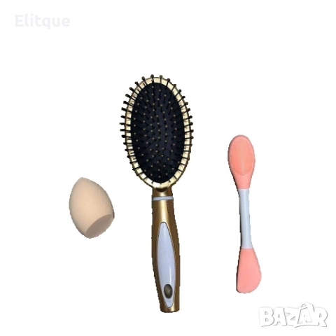 Комплект за красота четка за коса, гъба, кърпа за коса + четка за баня, снимка 3 - Други - 52895656