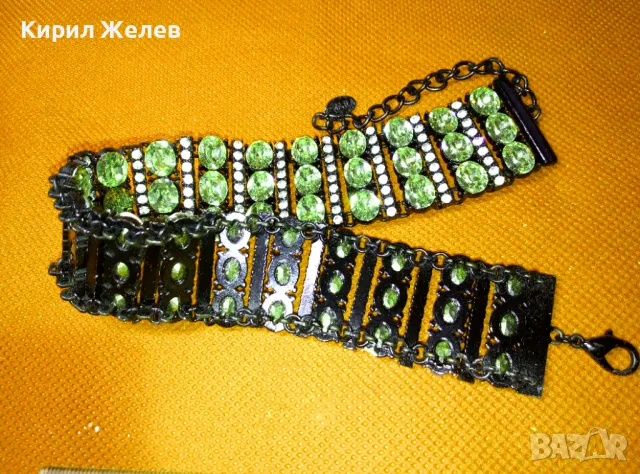 РАЗКОШНА БЛЕСТЯЩА КРИСТАЛНА МАРКОВА МОДНА РЕТРО АРТ СТИЛ ОГЪРЛИЦА на ZARA 47383, снимка 9 - Колиета, медальони, синджири - 47297723