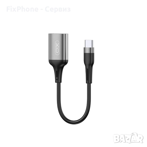 Кабел OTG, USB-C - USB женско, XO NB201, Черен 