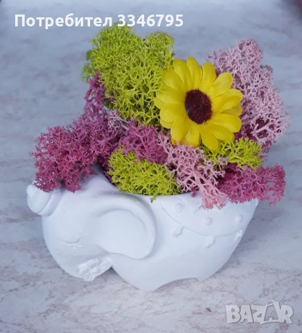 Гипсови фигури декорирани със скандинавски мъх , снимка 9 - Декорация за дома - 44113350