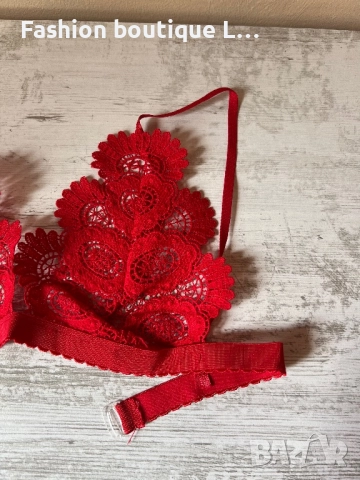 Ново червено дантелено бюстие с регулиращи се презрамки S , M , L , XL налични размери ❤️❤️❤️, снимка 3 - Бельо - 52118468
