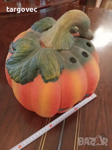 Хелоуин декорация голям Керамичен фенер тиква, снимка 4 - Други - 40870443
