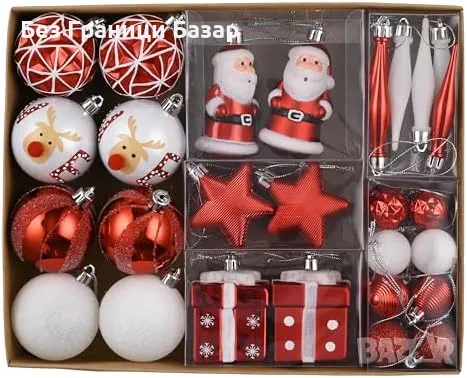 Нови Коледни топки за елха - стилни и издръжливи 40 броя Украса дом