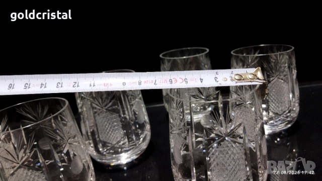 Кристални чаши, снимка 4 - Антикварни и старинни предмети - 37412144