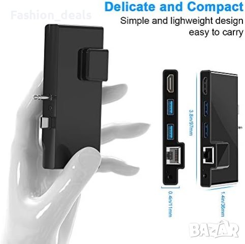 Нова Докинг станция за Surface Go USB C-Hub USB C-Hub /5в1, снимка 6 - Друга електроника - 41548397