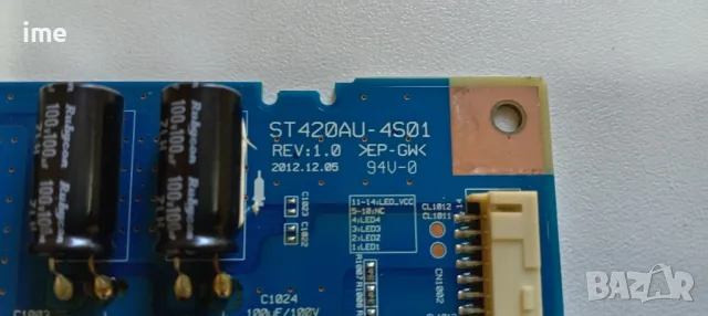 LED Driver Board, Inverter. ST420AU-4S01 REV:1.0. Свален от Телевизор Sony KDL-42W656A. Работещ., снимка 2 - Части и Платки - 47578787