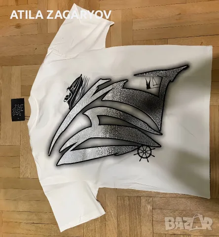 Mixed Emotion Angel Rhinestone T-Shirt – White – L, снимка 5 - Тениски - 55932429