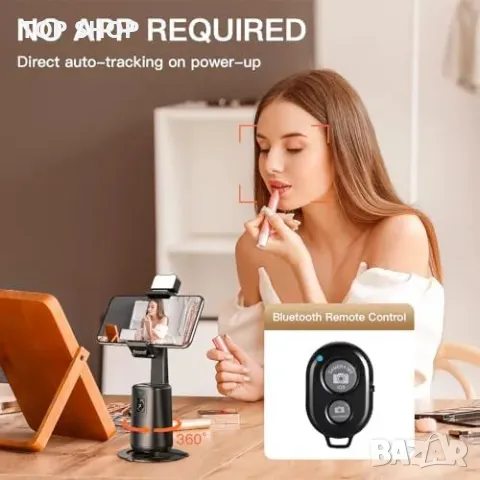 Нов Стабилизатор за телефон с AI проследяване и 360° ротация Телефонен статив, снимка 3 - Чанти, стативи, аксесоари - 49530508