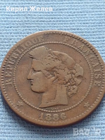 Рядка монета 10 сантима 1886г. Франция Трета република за КОЛЕКЦИОНЕРИ 30407, снимка 7 - Нумизматика и бонистика - 42682786