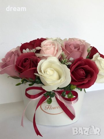 Букет със сапунени рози, снимка 3 - Подаръци за жени - 33178203