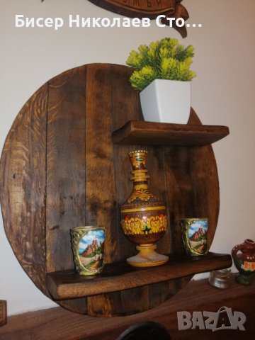 Стенни рафтчета -етажерки от дъбов масив-автентични дъбови бъчви!, снимка 12 - Декорация за дома - 36612379