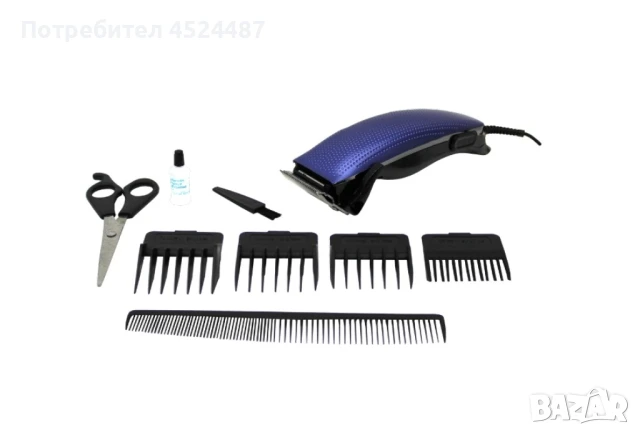 Машинка за подстригване Lexical LHC-5611, 12W, 4 различни гребена, Сив/Син, снимка 2 - Машинки за подстригване - 49393853