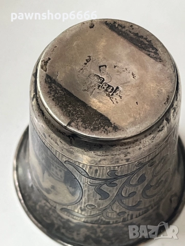 Руска сребърна чаша за кидуш от 19-ти век, 0.84 проба, снимка 6 - Антикварни и старинни предмети - 51454580