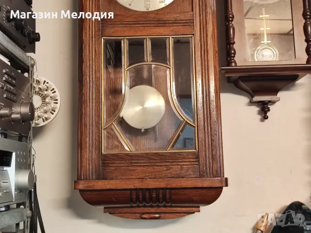 🕒 Немски стенен античен часовник Junghans Напълно автентичен. Профилактиран, готов за употреба., снимка 5 - Стенни часовници - 50092939