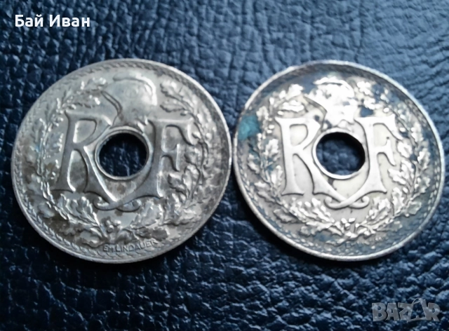 Стара монета 25 сантима 1938 г. и 1939 г. Франция - красиви !, снимка 10 - Нумизматика и бонистика - 42219984