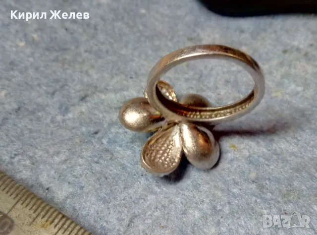 ПРЕЛЕСТЕН СРЕБЪРЕН ПРЪСТЕН ЦВЕТЕ СРЕБРО 925 с БЯЛА ПОЗЛАТА НАТУРАЛНА БЯЛА ПЕРЛА и ЦИРКОНИ 49223, снимка 3 - Пръстени - 49246467