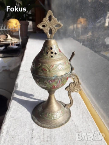 Настолно домашно кандило бронз емайл