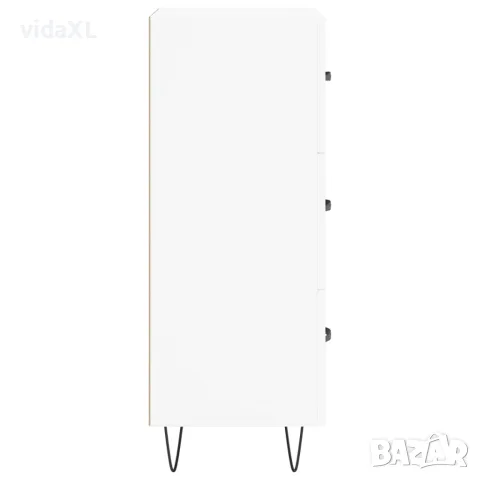 vidaXL Сайдборд, бял, 34,5x34x90 см, инженерно дърво, снимка 7 - Бюфети - 56147923