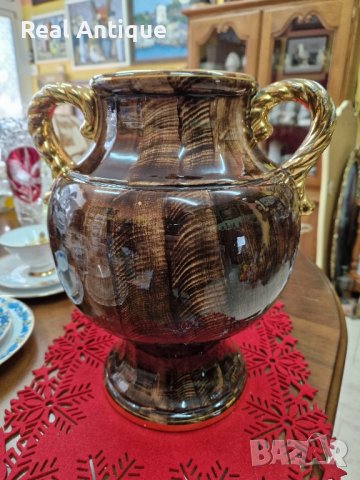 Страхотна голяма много красива антикварна белгийска порцеланова амфора ваза купа , снимка 5 - Декорация за дома - 42479031