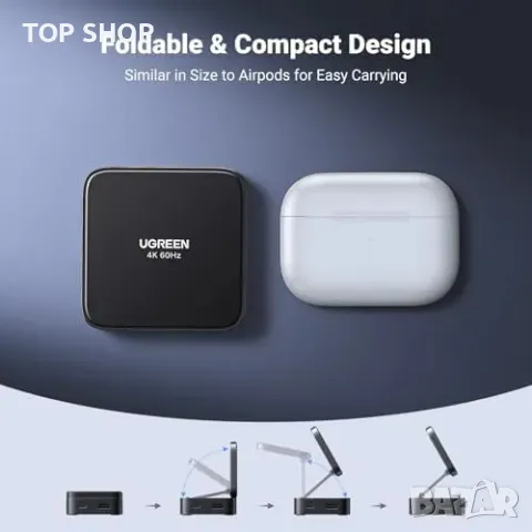 Нов Магнитен USB-C Hub UGREEN с HDMI, USB-A, 100W PD, Компактен и Сгъваем, снимка 5 - Друга електроника - 49443984