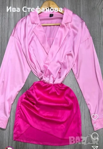 Нова елегантна  разкошна кукленска розова рокля сатен сатенена , снимка 9 - Рокли - 38647239