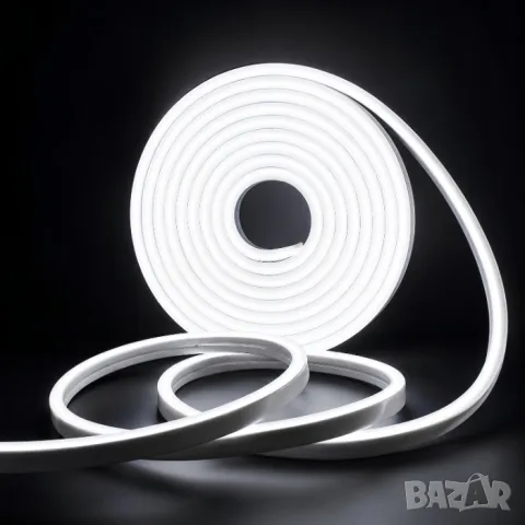 Бяла неонова LED лента 5 метра 12V, снимка 2 - Аксесоари и консумативи - 55864533