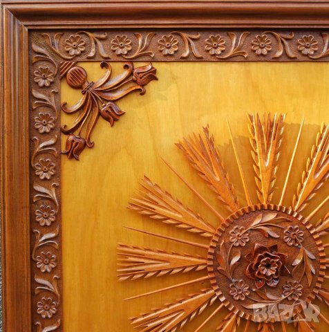 Дърворезба - украса за таван от орех и елша, уникат! , снимка 2 - Декорация за дома - 19784163