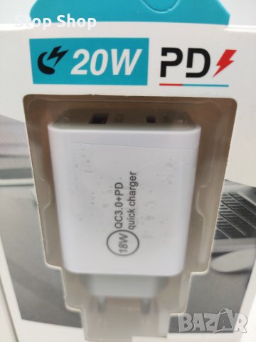 Fast charger 20w QC+3.0 Usb type c , снимка 3 - Оригинални зарядни - 41382371