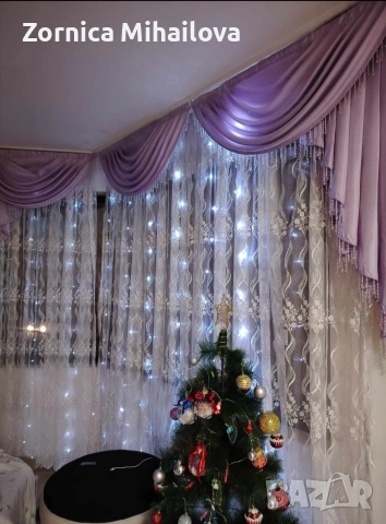 Коледни лампички тип завеса 
