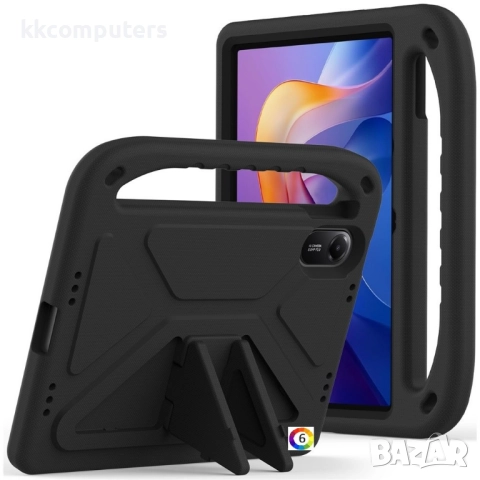 EVA Удароустойчив калъф за Xiaomi Redmi Pad 2 | Протектор, Вградена стойка, Дръжка |Цвят: Черен, Син, снимка 6 - Калъфи, кейсове - 52117045