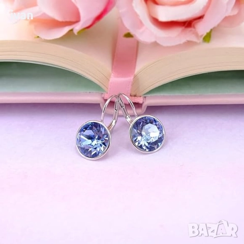 обеци Svarovski. нови в опаковка, снимка 2 - Обеци - 51894422