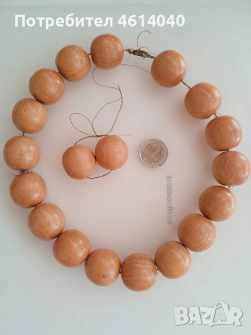 Гердан дървен с мънисто диаметър 28 мм