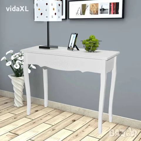 vidaXL Конзолна маса, бяла, снимка 2 - Маси - 56146294